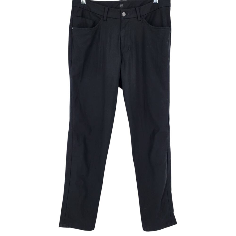 Lululemon Men’s Black ABC Slim-Fit 5 Pocket Warpstreme Stretch Pants Size 34x32